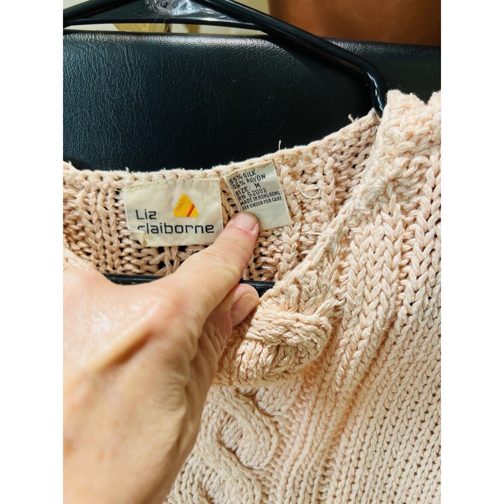 vintage Liz Claiborne cable-knit sweater vest - Picture 2 of 3